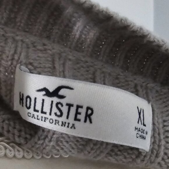 HOLLISTER gray CROPPED CARDIGAN knit buttons COTTON acrylic - Picture 10 of 10